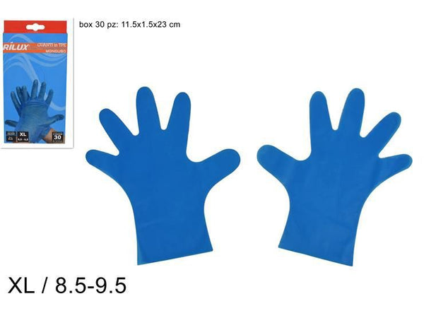 Guanti monouso tpe box 30 pz mis. xl blu art. hy21-30/xl-bu