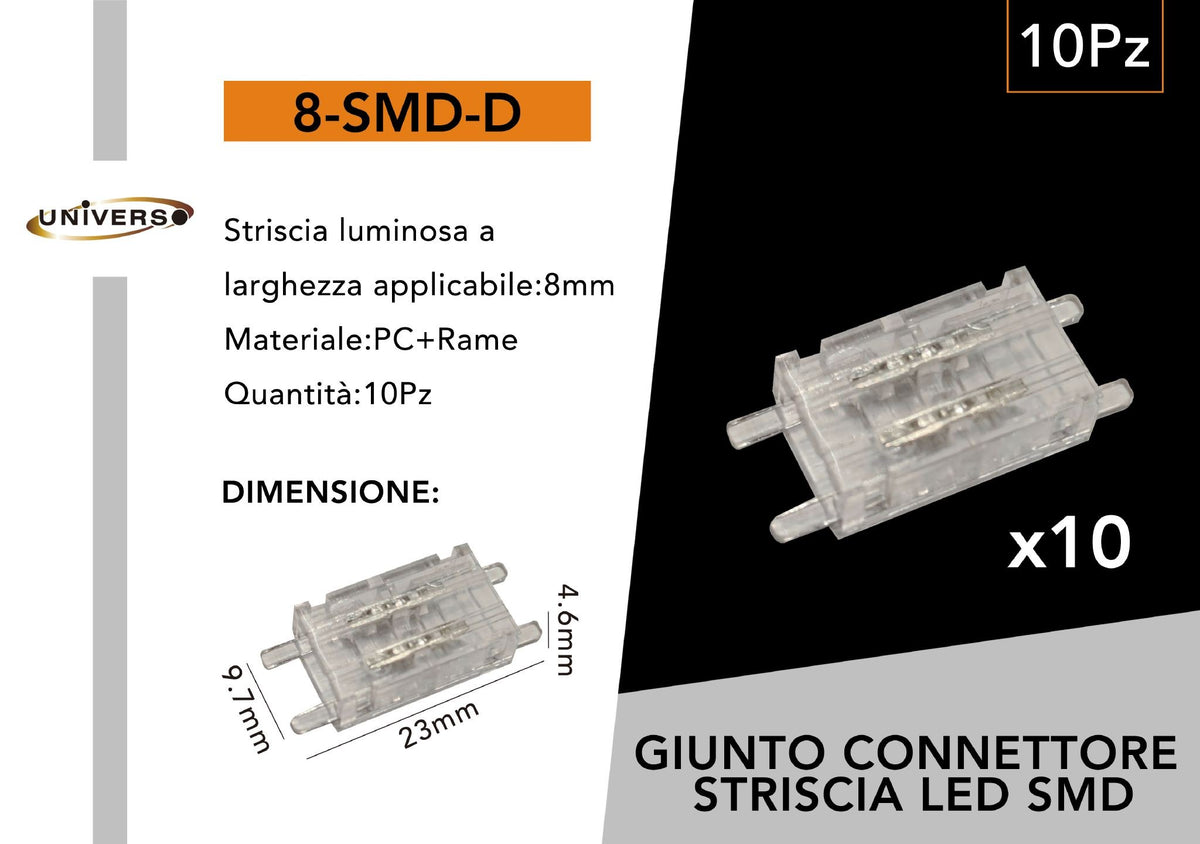 Connettore per strisce LED – 8-SMD-D
