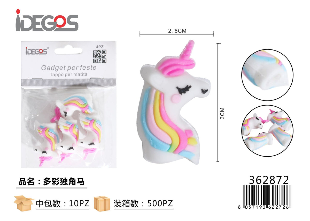 Tappo decorativo per matita Unicorno multicolore