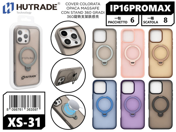 XS-31 COVER COLORATA OPACA MAGSAFE CON STAND 360 GRADI IP16 PRO MAX