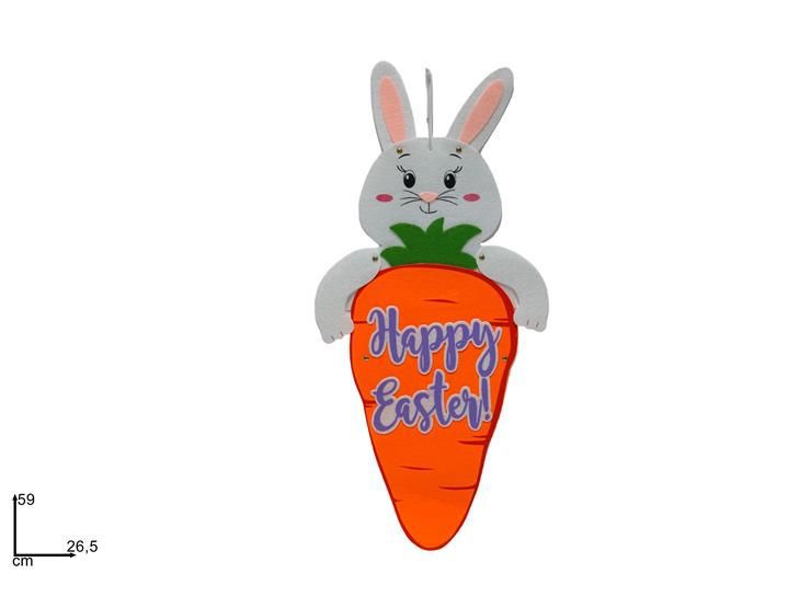 Appendino coniglio su carota feltro 59 cm dd107/rabbit 59 cm