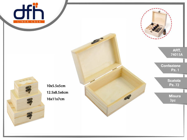 SCATOLA DI LEGNO 3 pz