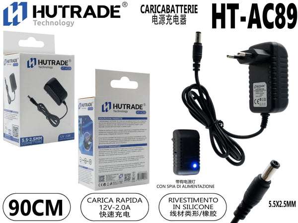 Alimentatore HT-AC89, 12 V, 2 A, cavo 90 cm
