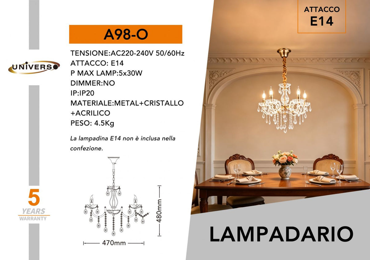 Lampadario a sospensione – A98-O