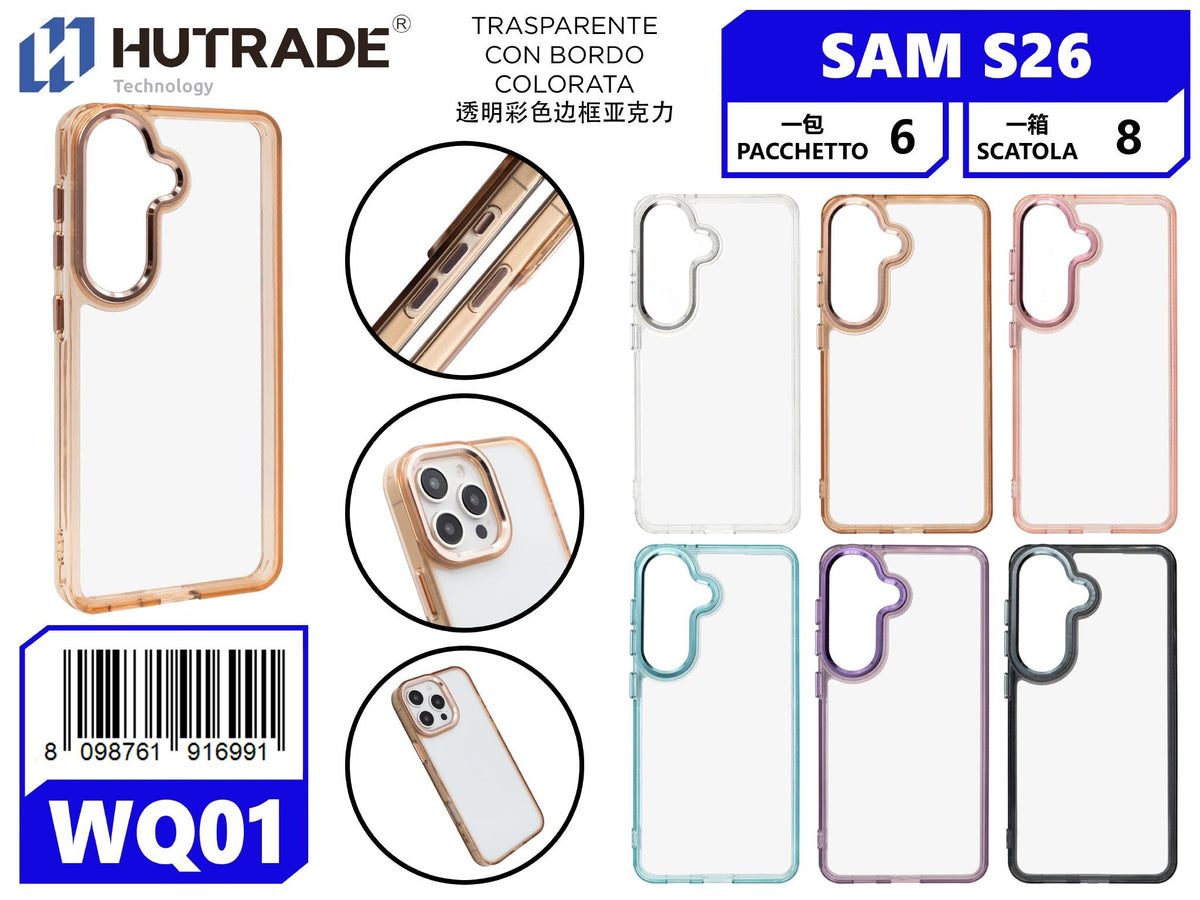 WQ-01 COVER TRASPARENTE CON BORDO COLORATA SAM S26