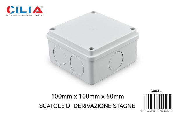 Scatola di derivazione stagna C004, formato 100 × 100 × 50