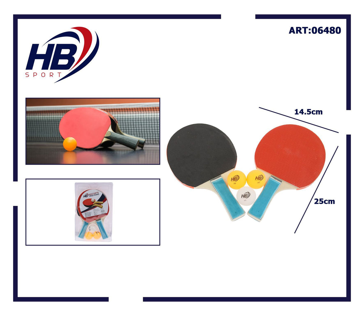 RACCHETTE PING-PONG 3 pz