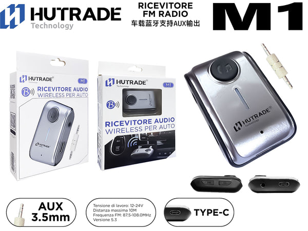 M1 TRASMETTITORE FM AUTO BLUETOOTH CON ATTACCO AUX 3.5MM