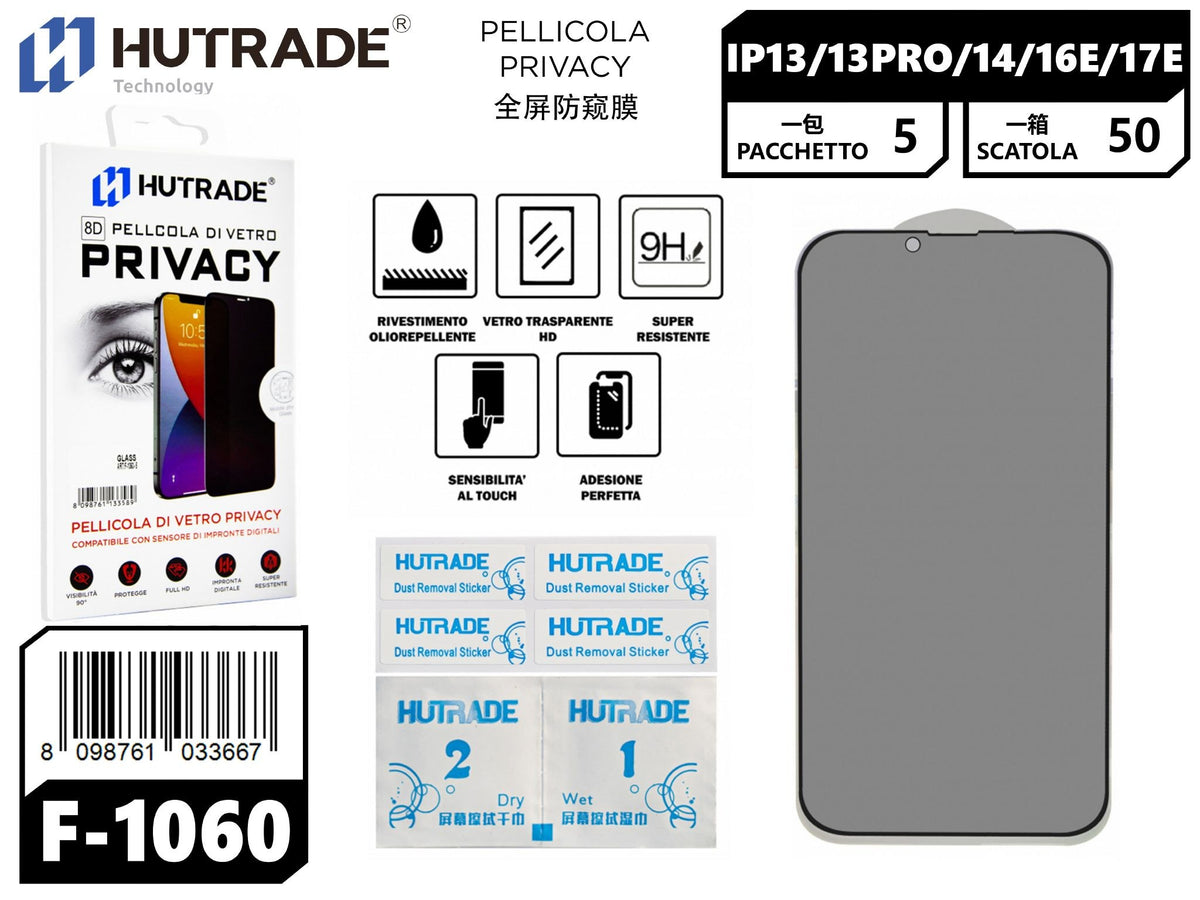 PELLICOLA DI VETRO PRIVACY IP13/13 PRO/IP14/IP16E/IP17E – F1060 544003