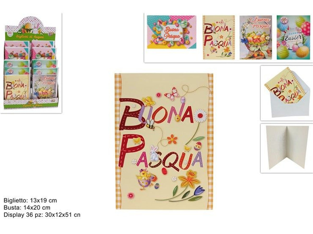 BIGLIETTO AUGURI PASQUALE 13 × 19 cm C/BUSTA XCY20-FHJ/D