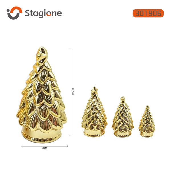 Albero decorativo dorato a rami sovrapposti
