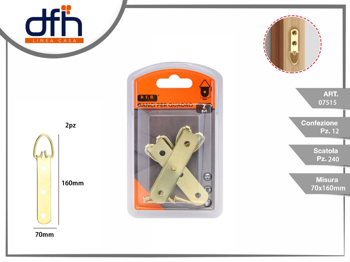 GANCI PER QUADRO 7 × 1.6 cm 2 pz
