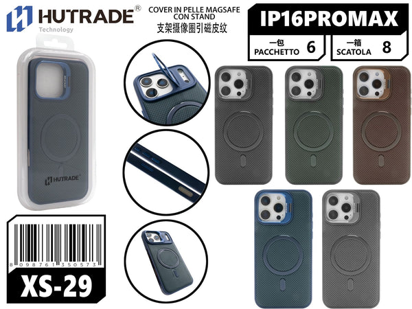 XS-29 COVER IN PELLE MAGSAFE CON STAND IP16 PRO MAX
