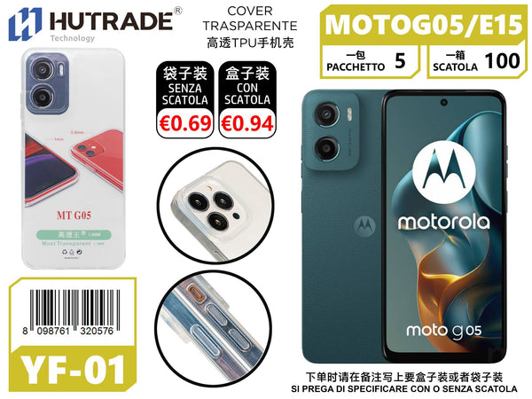 COVER TRASPARENTE MOTO G05/E15 – YF01 012005