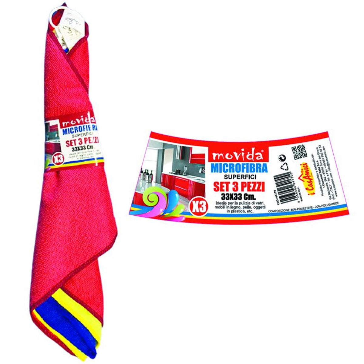 MOVIDA ECO PANNO 3 pz 33 × 33 MICROFIB