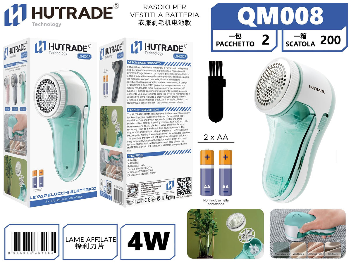 QM008 RASOIO PER VESTITI A BATTERIA