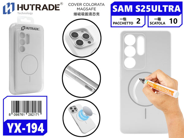 YX-194 COVER COLORATA MAGSAFE SAM S25 ULTRA BIANCO