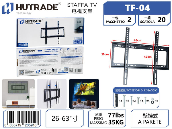 TF-04 STAFFA TV FISSO 26-63 POLLICI