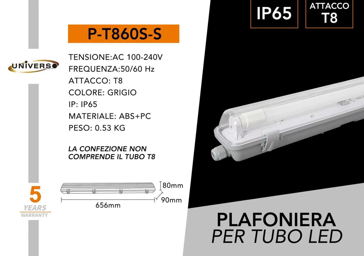 Supporto di montaggio per illuminazione – T8-60SS