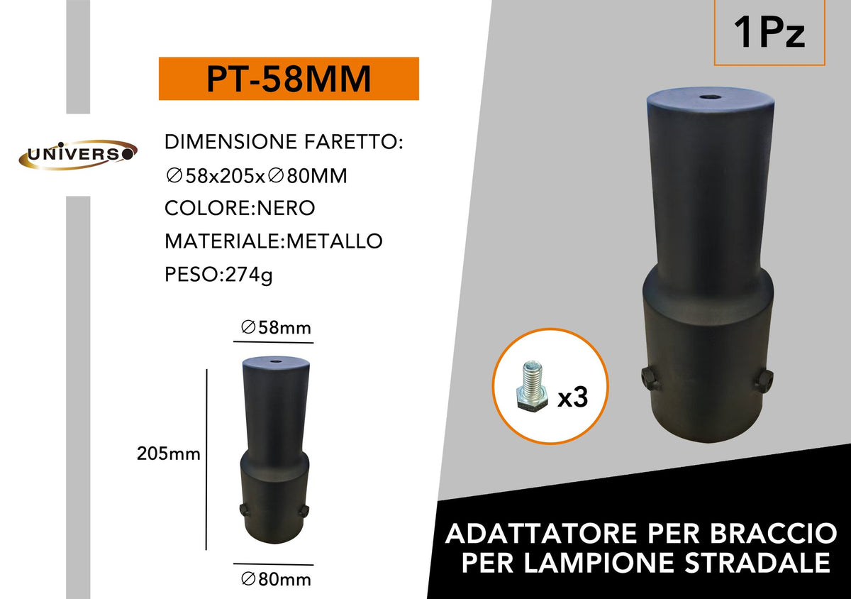 Supporto di montaggio per illuminazione – PT-58MM