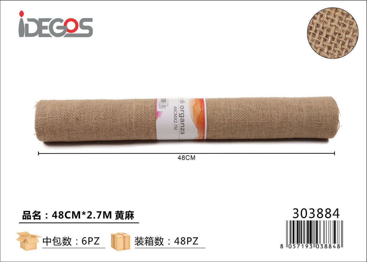 Rotolo di juta, beige scuro, larghezza 48 cm