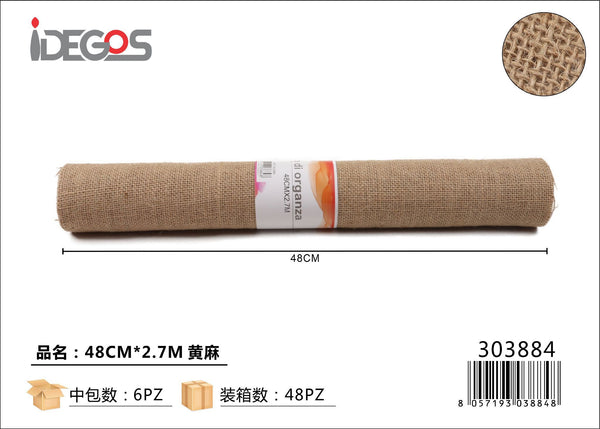 Rotolo di juta, beige scuro, larghezza 48 cm