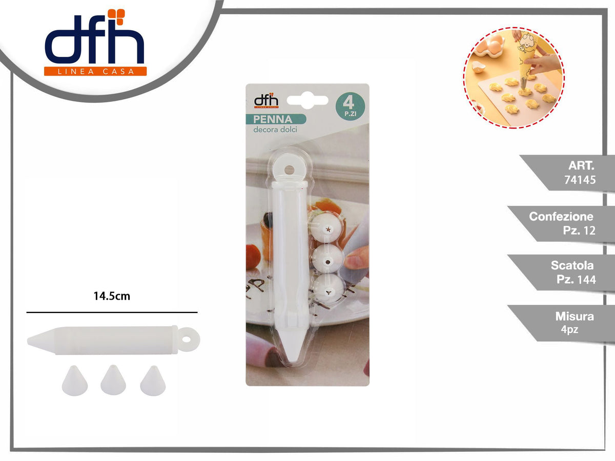 Penna decora dolci con3beccucci,set4pezzi
