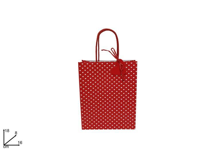 Busta regalo fantasia cuori 18 × 16 × 8 cm