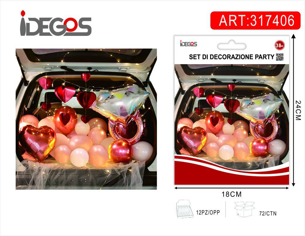 Kit di palloncini sorpresa per bagagliaio, San Valentino