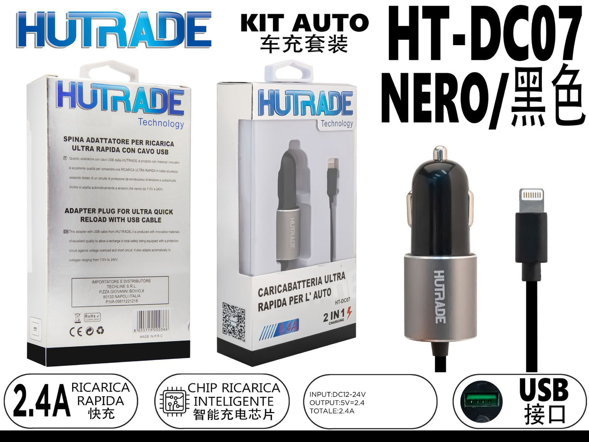 HT-DC07 IOS CARICATORE COMPLETO PER AUTO 2.4A