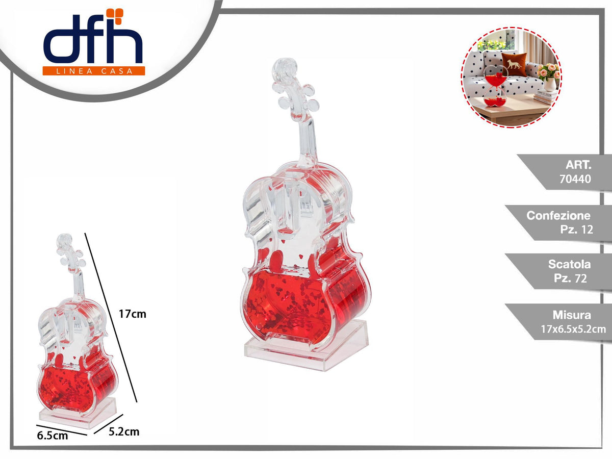 Fermacarte decorativo a violoncello con due cuori