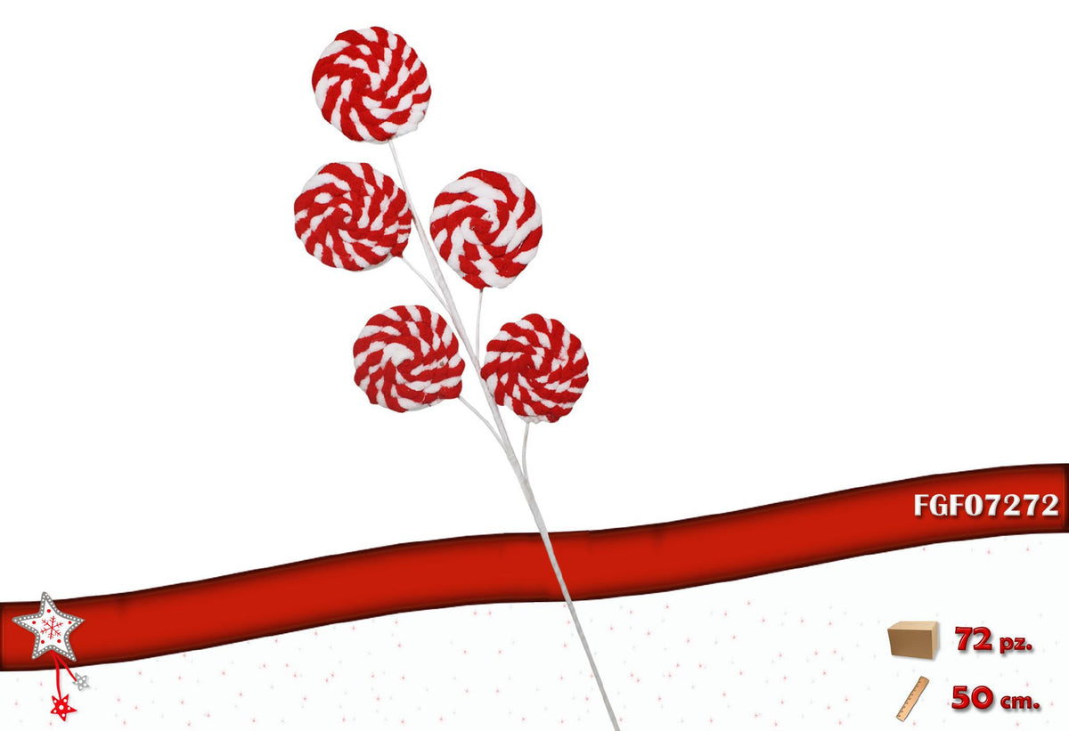 Ramo con decorazioni candy cane