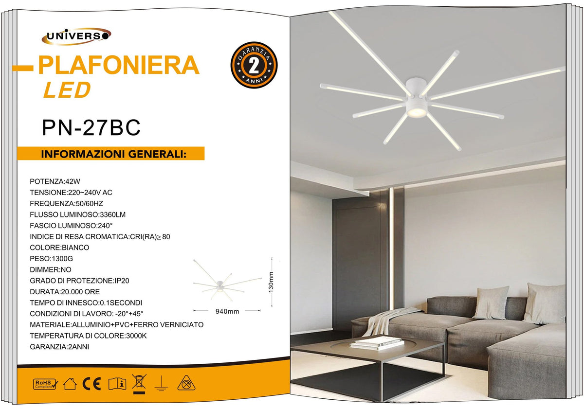 Lampadario Da Soffitto Universo – PN-27BC
