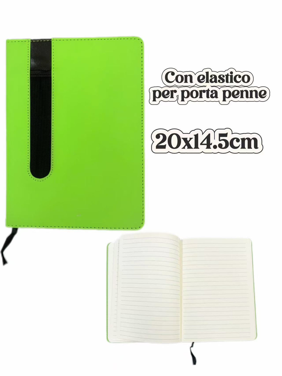 Quaderno con portapenna in ecopelle