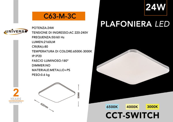 Lampada Da Soffitto Universo – C63-M-3C