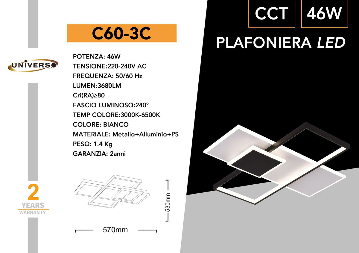 Lampadario Da Soffitto Universo – C60-3C