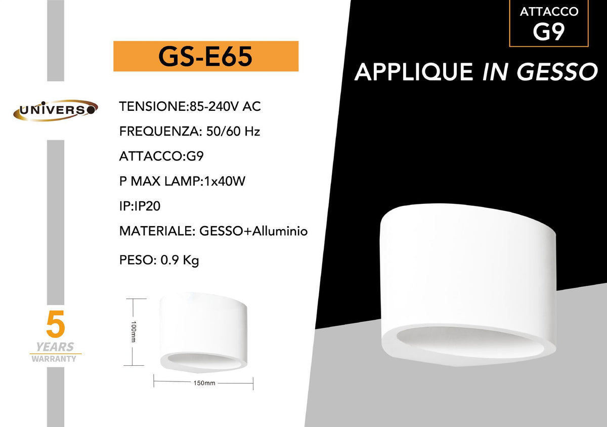 Porta Faretto In Gesso Universo – GS-E65