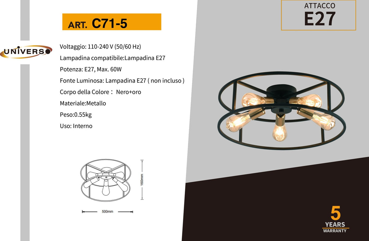 Lampadario Da Soffitto Universo – C71-5