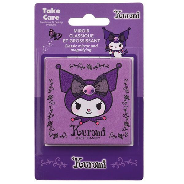 Specchio cosmetico tascabile Kuromi a due lati