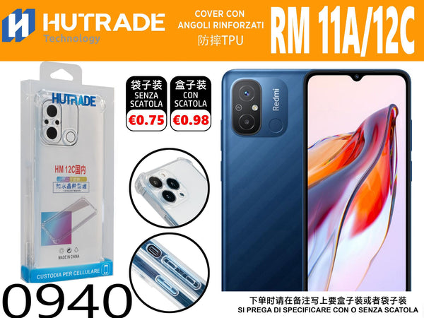 COVER TRASPARENTE ANTIURTO REDMI 12C/11A – 0940 014304