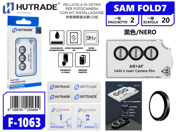 PELLICOLA DI VETRO PER FOTOCAMERA CON KIT INSTALLAZIONE SAM FOLD 7 NERO