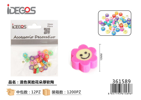 Decorazioni a fiore sorridente, colori assortiti