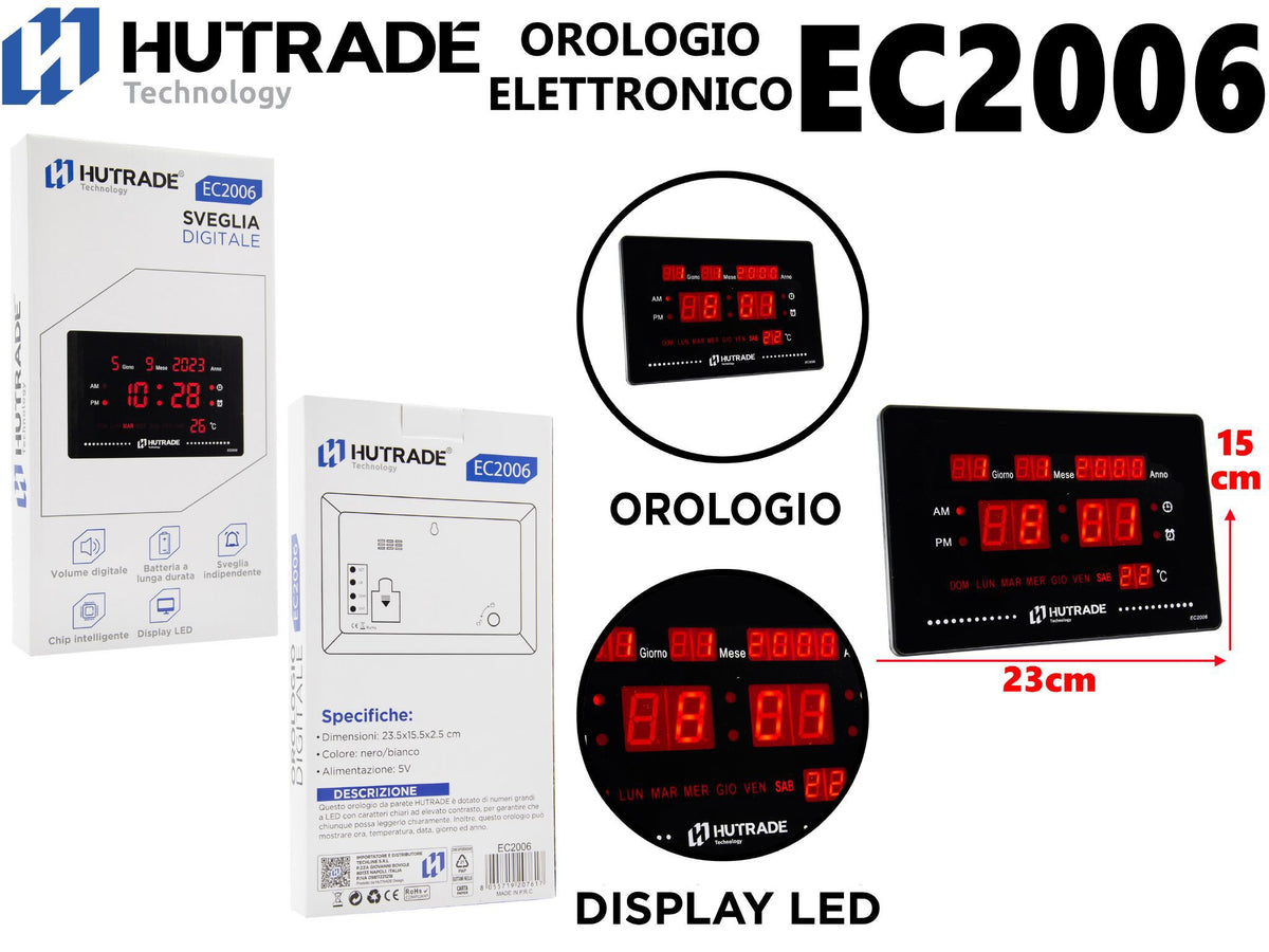 EC2006 OROLOGIO DA PARETE DIGITALE MULTIFUNZIONE