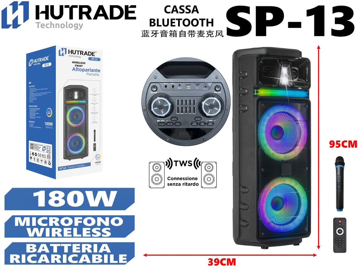 SP-13 CASSA BLUETOOTH CON MICROFONO /FM DA 180W