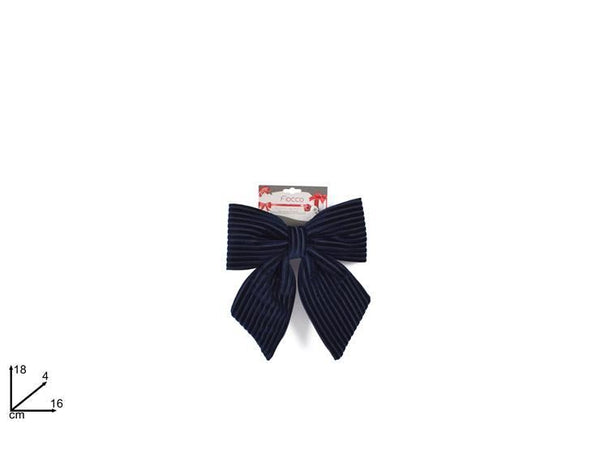 FIOCCO 16 cm VELLUTO A RIGHE BLU
