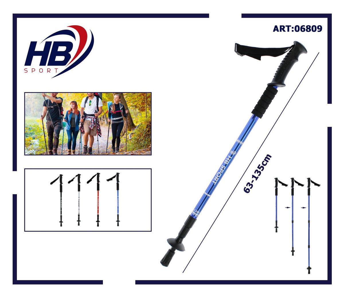 BASTONCINI DA TREKKING 63-135 cm