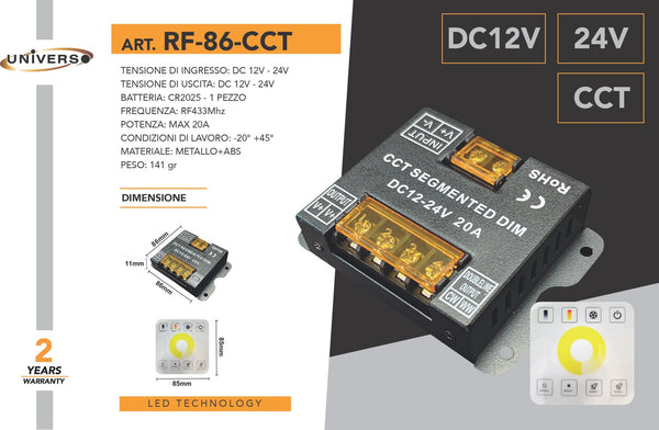 Comando per illuminazione – RF-86CCT