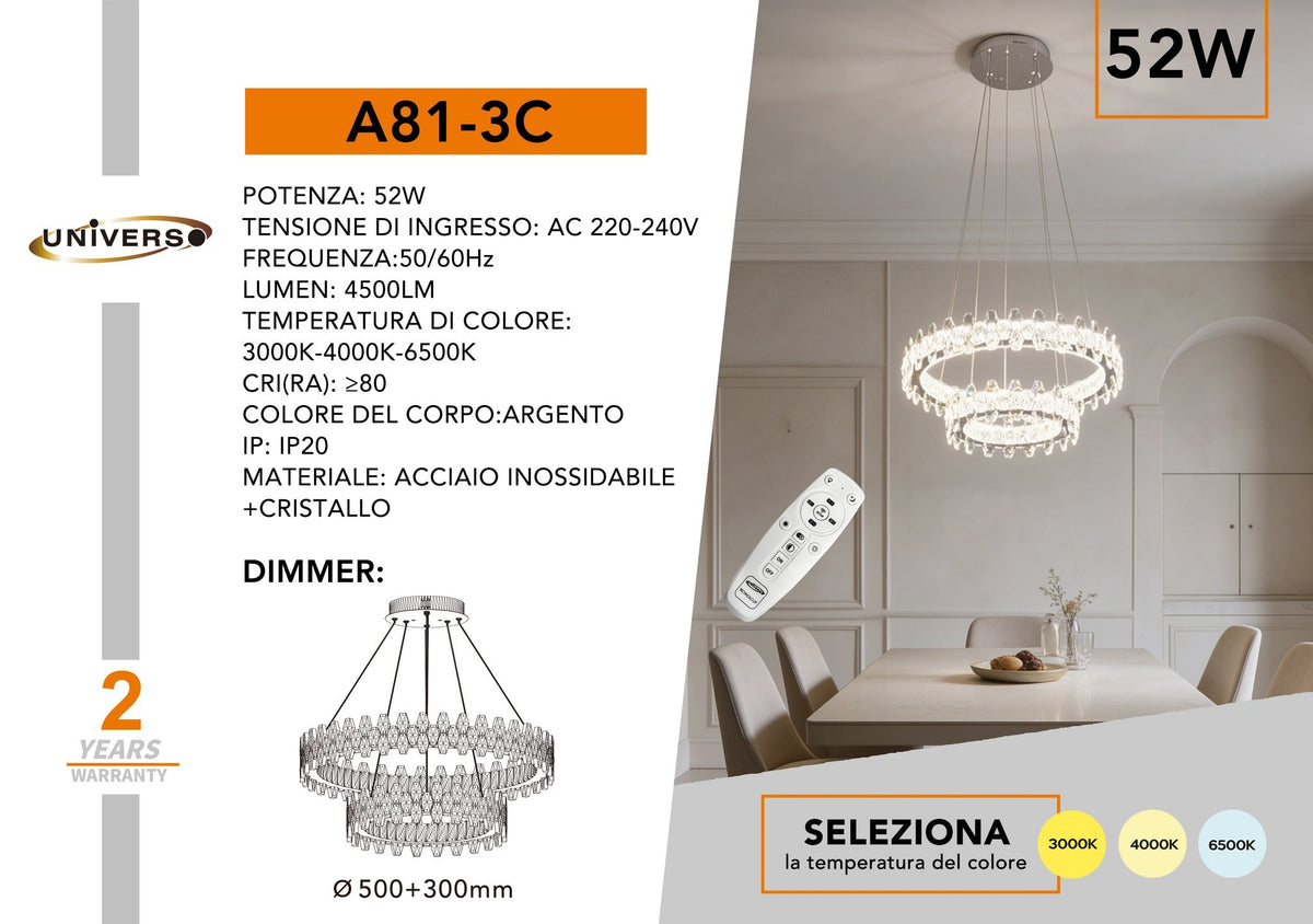 Lampadario a sospensione – A81-3C