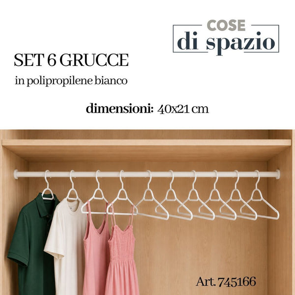 Set 6 grucce bianche in pp 40 × 21 cm cod. art. 745166