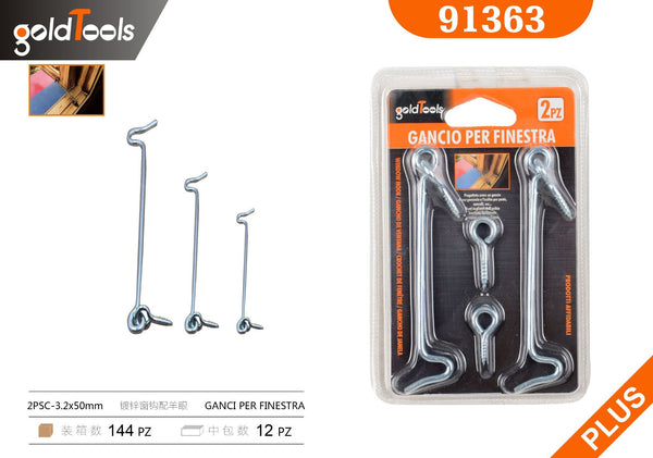 Ganci a vite e occhioli 3.2MM, 50MM – art. 91363